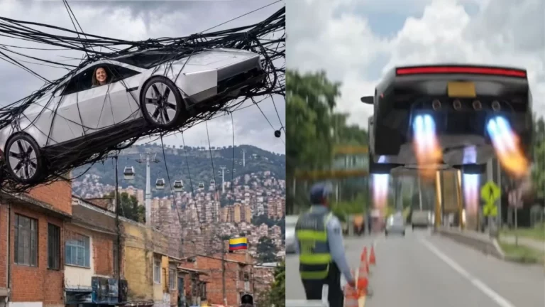 ¿Volando sobre los trancones? El Tesla Roadster desató una ola de memes sobre las calles de Colombia