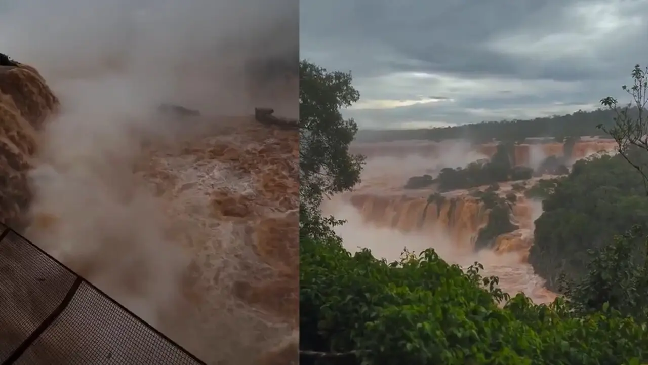 Cierre total en las Cataratas del Iguazú por crecida histórica: el caudal multiplica x 10 su nivel habitual