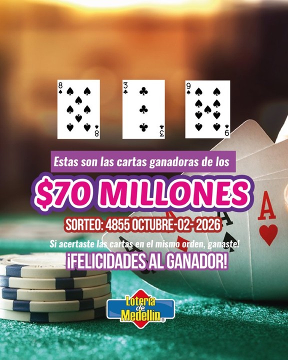 Resultados de la Lotería de Medellín: 2 de octubre 6 Resultados de la Lotería de Medellín: 2 de octubre