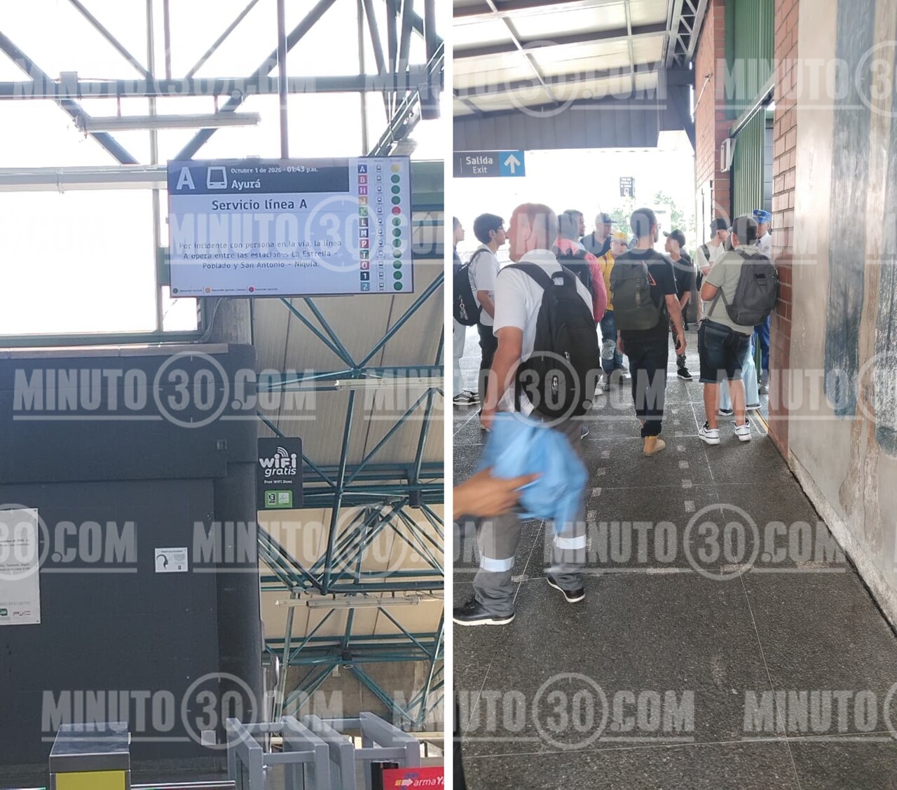 Emergencia en la Línea A del Metro de Medellín: cierre de estaciones por «incidente con persona en la vía» 2 Así se ve a esta hora la Estación Ayurá. Fotos: Cortesía