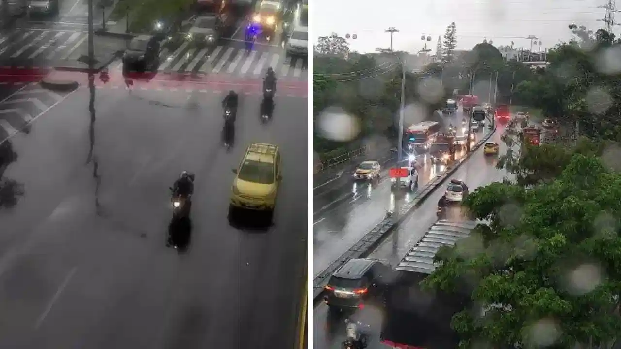 ¡Se volvió un caos! Aguacero tiene complicada la movilidad en Medellín