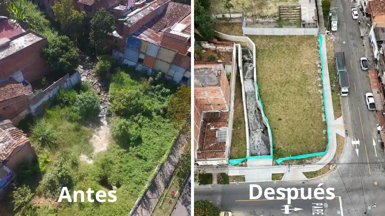 Terminan obras para frenar inundaciones en cuatro quebradas de Medellín: así quedaron 1 Terminan obras para frenar inundaciones en cuatro quebradas de Medellín