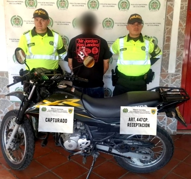 Santo Domingo: captura por receptación, moto hurtada