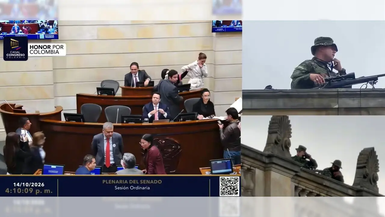 «Son del esquema de Petro»: Presidente del Congreso confirma que uniformados en techo no son para «intimidar»