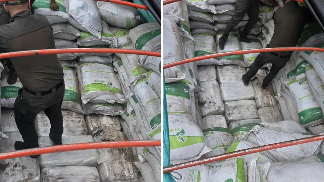 ¡Escondida entre abono! Hallaron tres toneladas de marihuana en un camión en plena vía hacia Girardot 1 ¡Escondida entre abono! Hallaron tres toneladas de marihuana en un camión en plena vía hacia Girardot
