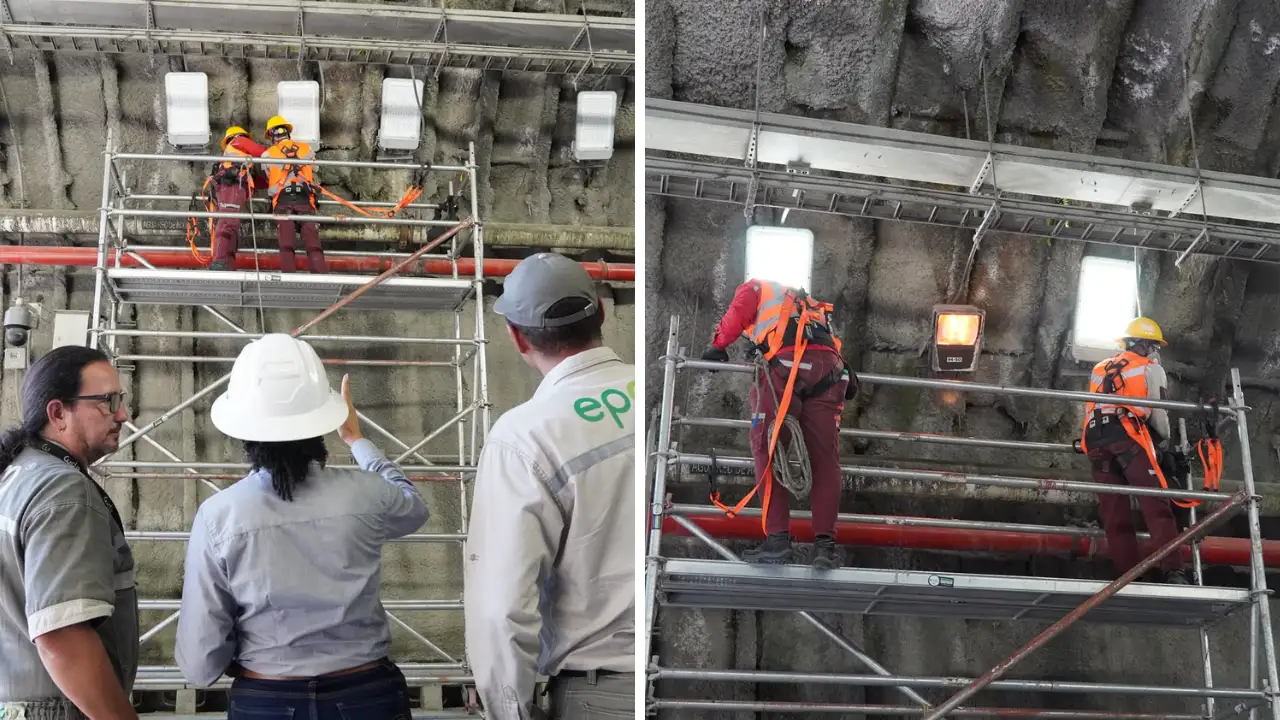 ¡De chatarra a luz! EPM ilumina los túneles de Hidroituango con lámparas hechas de aluminio reciclado