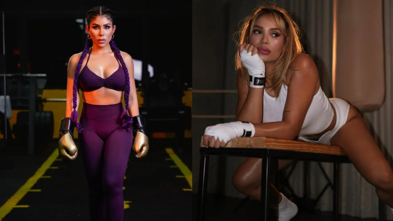 Alexa Torres y Andrea Valdiri entrenando boxeo para Stream Fighters 5